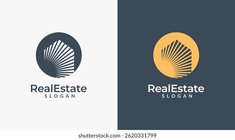 Modern property real estate logo vector, art icon logo of a modern house or home real estate business