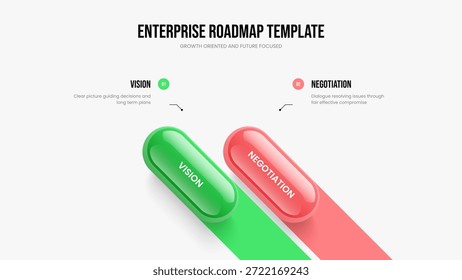 Modelo de Quadro de Infográfico de Elemento de Proposta Moderna 2. Ilustração do vetor de layout de slide da solução criativa. Visualização de anúncio Design de apresentação de diagrama de duas etapas.