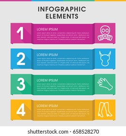 Modern protective infographic template. infographic design with protective icons includes gloves. can be used for presentation, diagram, annual report, web design.