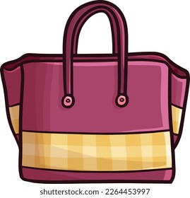 Modern pruple maroon women's bag cartoon illustration