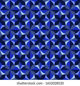 Modern psychedelic seamless pattern in blue shades, great design for any purposes. Modern geometric vector illustration. Seamless pattern tile. Abstract graphic texture. Blue abstract background