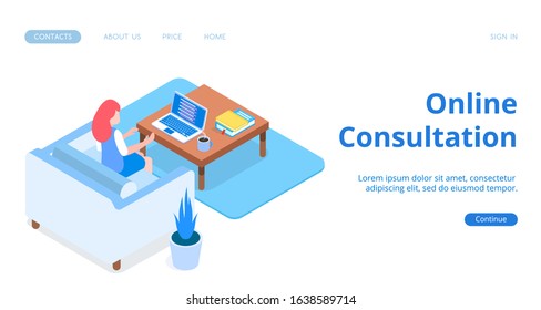 Modern Psychological Help vector isometric illustration. Include people. 