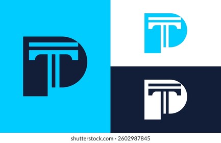 Modern PT text logo template.
