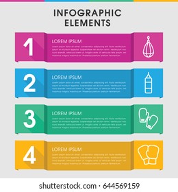 Modern punch infographic template. infographic design with punch icons includes boxing gloves. can be used for presentation, diagram, annual report, web design.