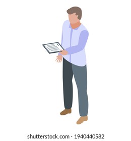 Modern purchasing manager icon. Isometric of modern purchasing manager vector icon for web design isolated on white background
