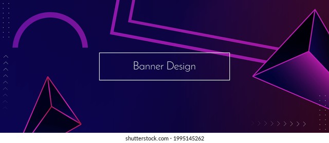 Fondo de patrón de banner elegante geométrico abstracto púrpura moderno