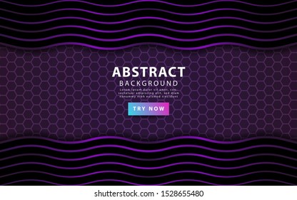 modern purple abstract wavy background On Hexagon Texture, Technology Concept,Digital Template,can be used in cover design, poster, flyer, book design, social media template,vector illustration.