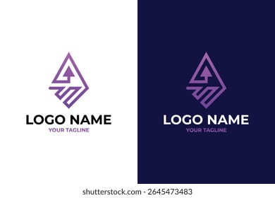 Modern Purple Arrow Diamond Logo	
