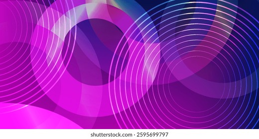 Modern purple background with circle and circle line elements. Vector illustration