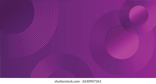 A modern purple background featuring abstract circular patterns and gradient effects, ideal for digital 