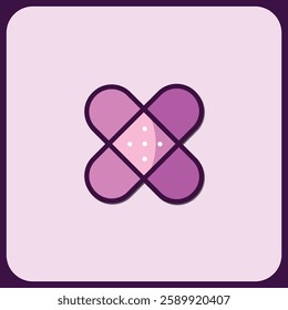 Modern Purple Bandage Icon Graphic Design