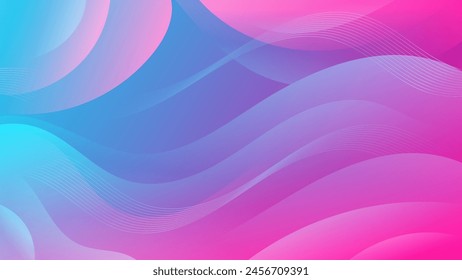 Modern Purple Blue Gradient Wave Background. Enhance visuals with this design featuring smooth gradient waves in purple and blue. Ideal for websites, social media, advertising, and presentations