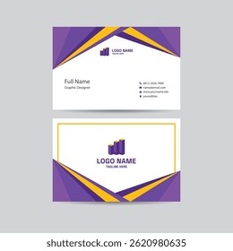 Modern Purple Business Card Template with Abstract Geometric Design