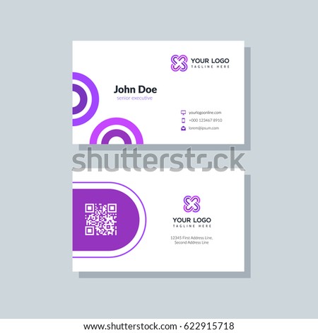 modern purple business card template flat stock vector royalty free purple business card