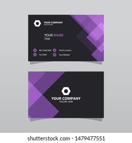Modern Purple Bussines Card Template. Elegant Element Composition Design With Clean Concept.