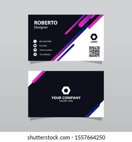 Modern purple bussines card template. Elegant element composition design with clean concept.