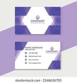 Modern purple colour Abstract shape business card design