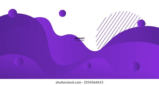 Modern purple geometric business banner design. Creative banner design with wave shape as template. Simple horizontal banner on white background. Eps10