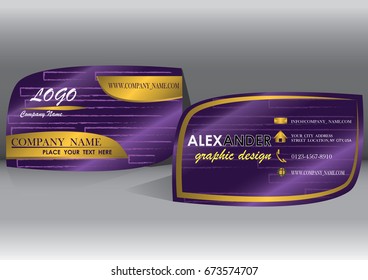 Modern purple and gold cards and templates, the vertical design of elegant vector design blends seamlessly together.