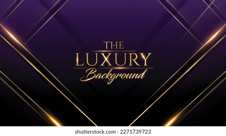 Modern Purple and Golden Slant Lines Luxury Background. Premium Award Background. Modern Abstract Design Template. Motion Visual Content.