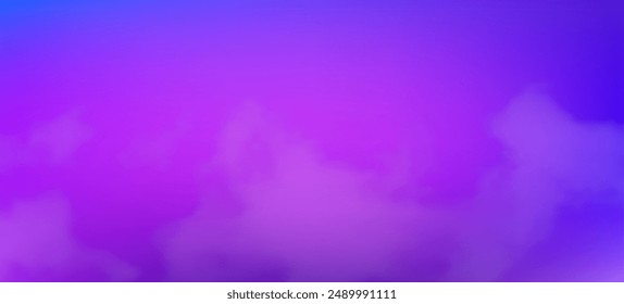Fondos de gradiente púrpura moderno con nubes. Anuncio de encabezado. Fondo de presentación abstracto brillante. Ilustración vectorial