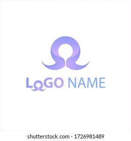 modern purple gradient logo template with abstract design