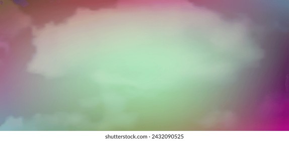 Modernos fondos degradados de color púrpura y verde con nubes. Banner de encabezado. Fondo de presentación abstracto brillante. Ilustración de vector