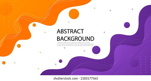 Modern purple orange geometric business banner design. creative banner design with wave shapes and lines for template. Simple horizontal banner. Eps10 vector