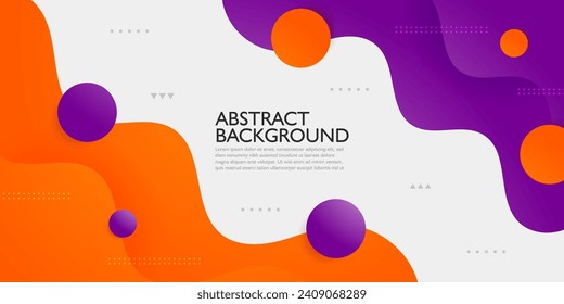Modern purple orange geometric business banner design. creative banner design with wave shapes and lines for template. Simple horizontal banner. Eps10 vector
