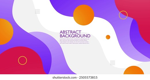 Modern purple orange geometric business banner design. creative banner design with wave shapes and lines for template. Simple horizontal banner. Eps10 vector