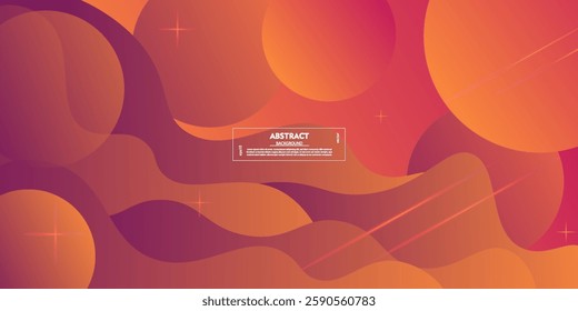 Modern purple and orange gradient geometric business banner design. Creative banner design with wave shape as template. Simple horizontal banner. Vector Eps10