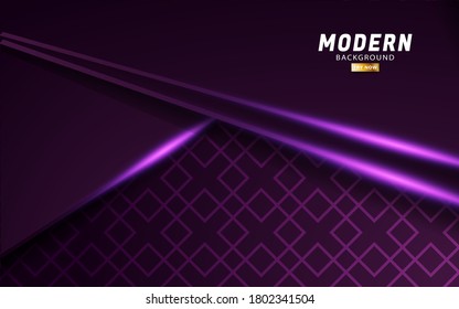 modern purple paper cut background. Abstract realistic layered paper cut decoration texture with geometric pattern. 3d backdrop. Vector illustration. Cover layout template. Material design concept