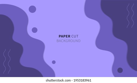 Modern Purple Papercut Background Design With Geometric Shapes. Good For Banner, Web Or Presentation Material Template.