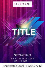Modern purple party poster template