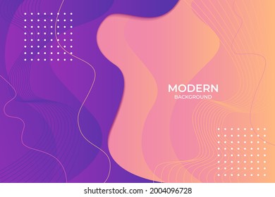 Modern purple and pink fluid gradient background with curvy shapes Free Vector