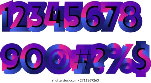 Moderno roxo e rosa Gradiente Número e Símbolo Tipografia Design