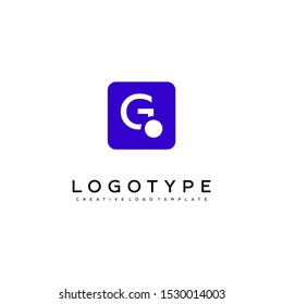 modern purple rounded square G logo letter simple design concept isolated on white background