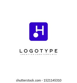modern purple rounded square H logo letter simple design concept isolated on white background