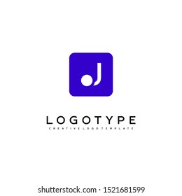 modern purple rounded square J logo letter simple design concept isolated on white background