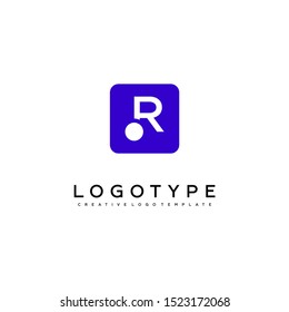 modern purple rounded square R Logo letter simple design concept isolated on white background