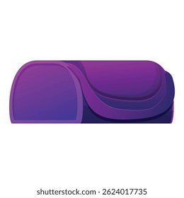 Modern purple sleeping bag is providing warmth and comfort for a restful night's sleep while camping