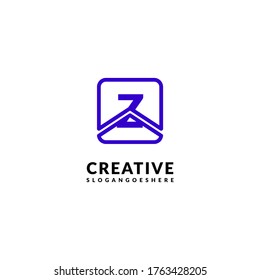 modern purple square Z logotype design concept