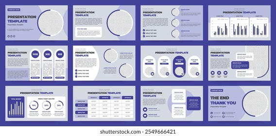Modern Purple Startup Pitch Deck and Campaign Deck Presentation Template with Infographics. Creative educational presentation template with infographic slides and minimal pastel design.