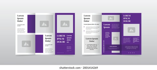 modern purple trifold brochure layout