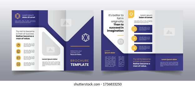 modern purple trifold business brochure template