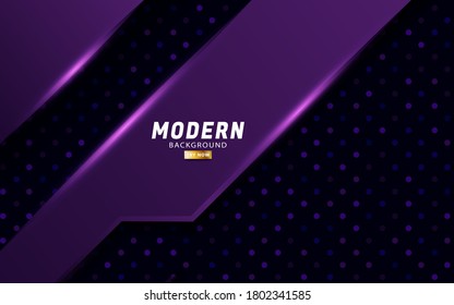 banner de fondo de vector púrpura moderno. Resumen textura de corte de papel en capas realista con patrón de puntos. Tercer telón de fondo. Ilustración vectorial. Plantilla de diseño de portada. Concepto de diseño de materiales