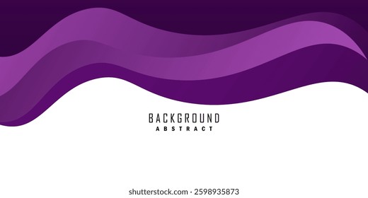 Modern purple wave abstract frame vector background without border banner and blank space.