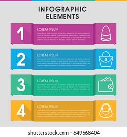 Modern purse infographic template. infographic design with purse icons includes woman bag, bag. can be used for presentation, diagram, annual report, web design.