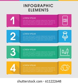Modern push infographic template. infographic design with push icons includes vending machine, pin, update. can be used for presentation, diagram, annual report, web design. 