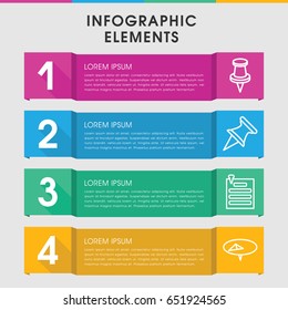 Modern pushpin infographic template. infographic design with pushpin icons includes pin. can be used for presentation, diagram, annual report, web design.